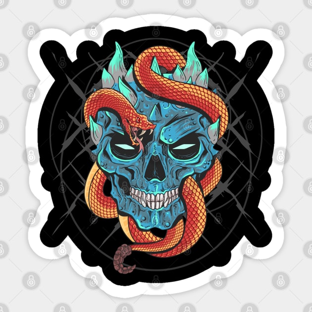 Snake Skull Sticker by ManxHaven